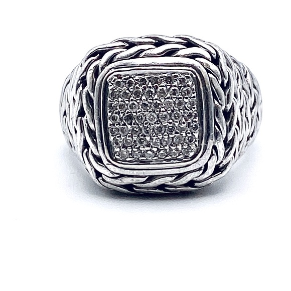 John Hardy Classic Chain Diamond Ring, 16mm - Picture 6 of 11